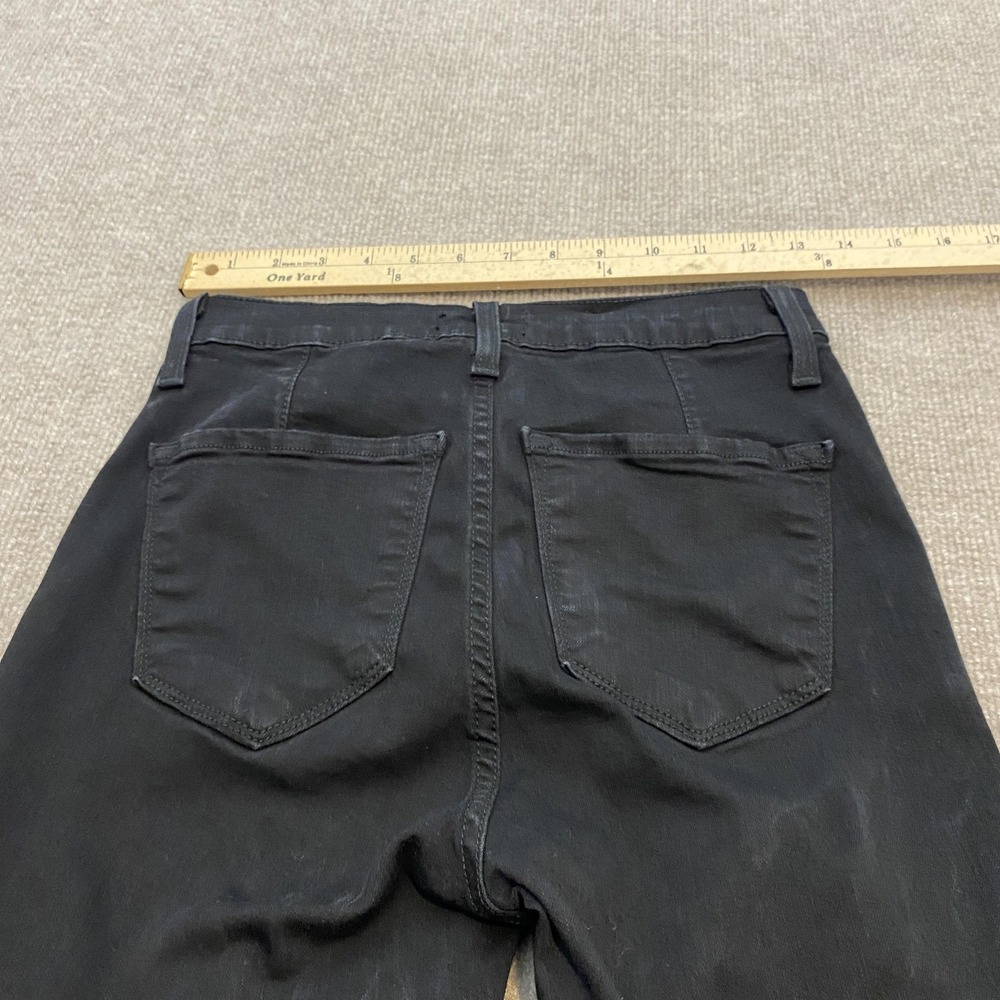 Judy Blue Super Flare Jeans Womens 5/27 Black High Rise Raw Hem Stretch Denim - Picture 6 of 12